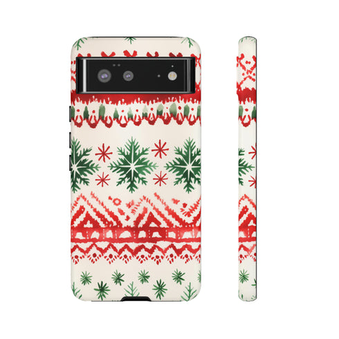 Watercolor Study of Christmas Patterns - Impact Resistant Phone Case Google Pixel 6 Matte